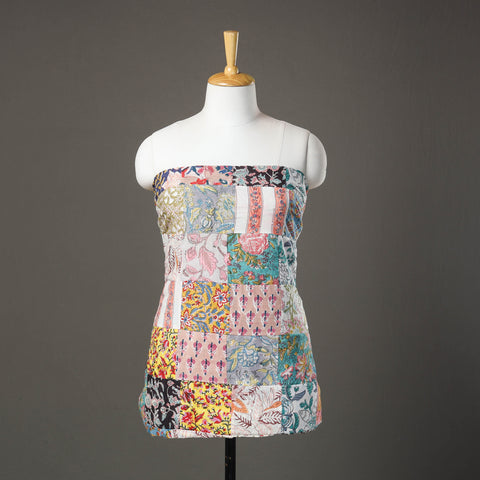 Multicolor - sanganeri patchwork unstitched kurta material