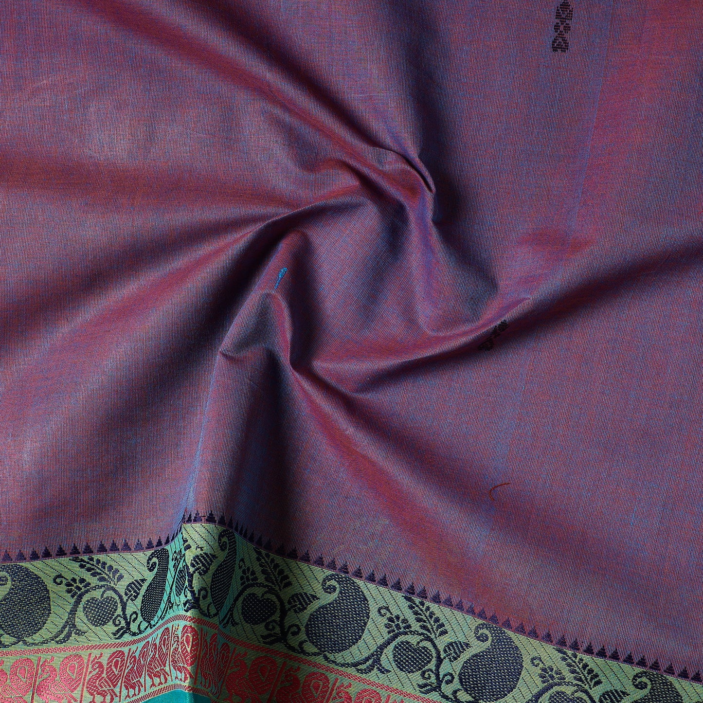 Purple - Kanchipuram Cotton Precut Fabric (1.7 Meter)