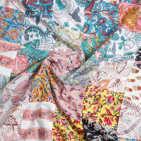 Multicolor - sanganeri patchwork unstitched kurta material