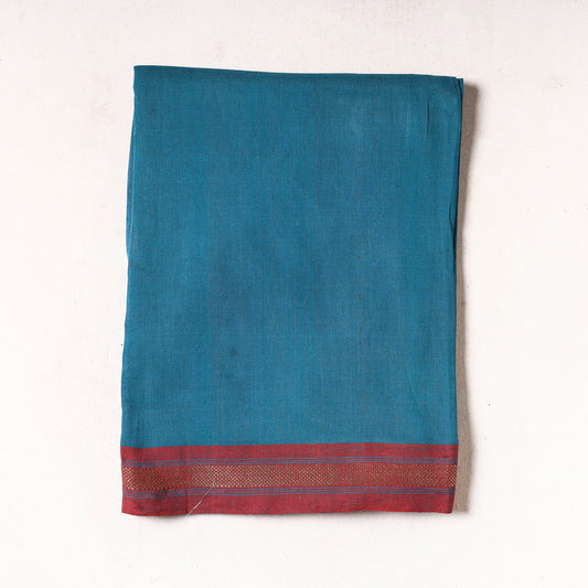 Blue - Kanchipuram Cotton Precut Fabric (1.85 Meter)