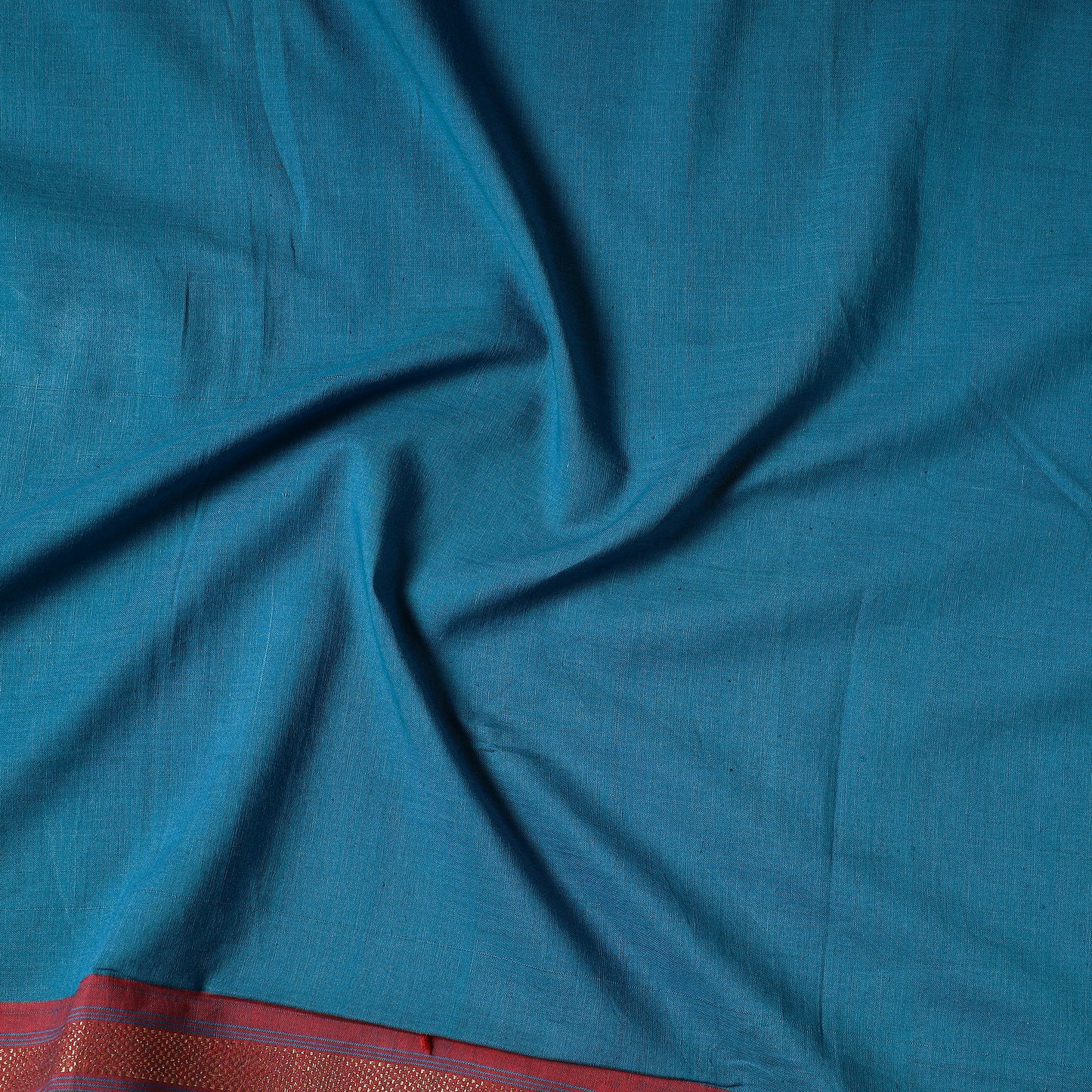 Blue - Kanchipuram Cotton Precut Fabric (1.85 Meter)
