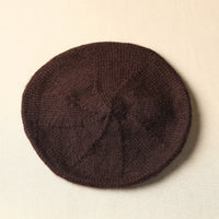 Brown - Kumaun Hand Knitted Woolen Beret Cap 66