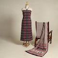 Black 3pc Bagh Print Cotton Dress Material Set