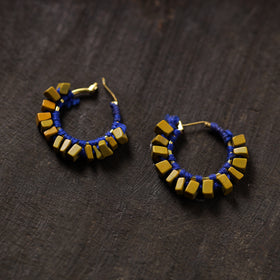 Yellow - ruhika handmade thread & stone work earrings 03