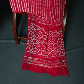Kutch Hand Block Batik Print Cotton 3pc Unstitched Dress Material Suit Set 01