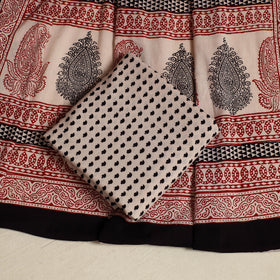 Black 3pc Bagh Print Cotton Dress Material Set
