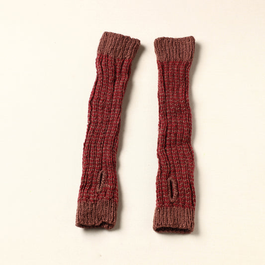 Red - Kumaun Hand Knitted Woolen Hand Warmer