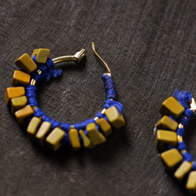 Yellow - ruhika handmade thread & stone work earrings 03