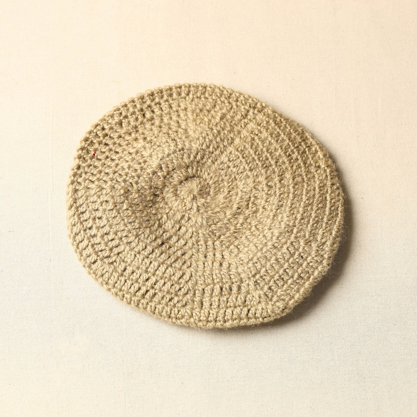 Beige - Kumaun Hand Knitted Woolen Beret Cap 67