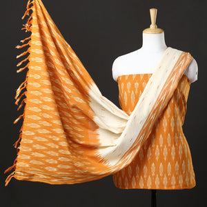 3pc Pochampally Ikat Weave Handloom Cotton Suit Material Set 66