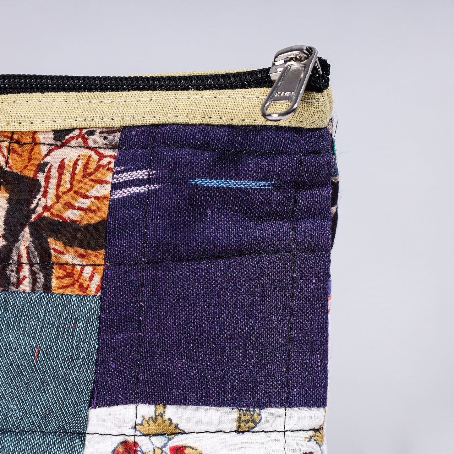 Handmade Cotton Fabric Quilted Patchwork Utility Pouch