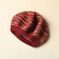 Maroon - Kumaun Hand Knitted Woolen Beret Cap 69