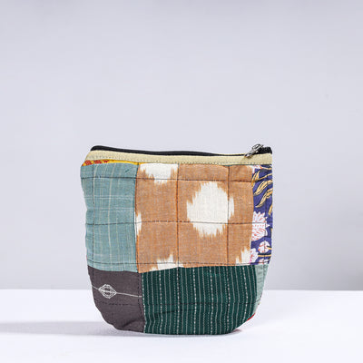 Handmade Cotton Fabric Quilted Patchwork Utility Pouch