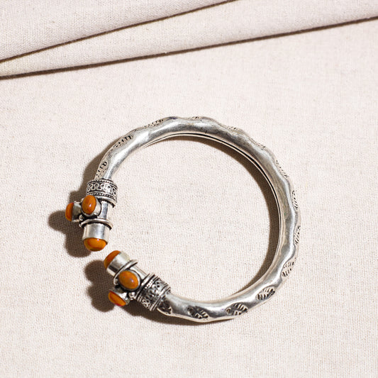 Antique Finish German Silver Stone Bangle / Kada 12