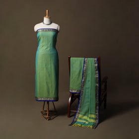 Dharwad Mercerised Cotton 3pc Unstitched Dress Material Suit Set with Woven Border 26