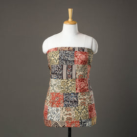 Multicolor - patchwork cotton kalamkari unstitched kurta