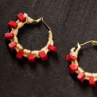 Inayaat Handmade Thread & Stone Work Earrings 06