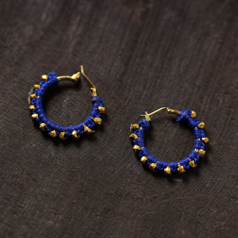 Aahana Handmade Thread & Brass Bead Work Earrings 09