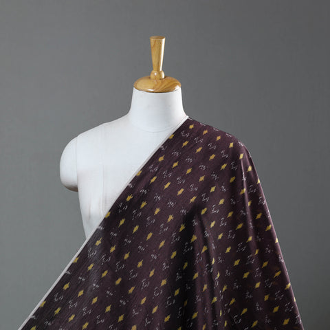 Brown - Mercerised Cotton Pochampally Ikat Fabric 04