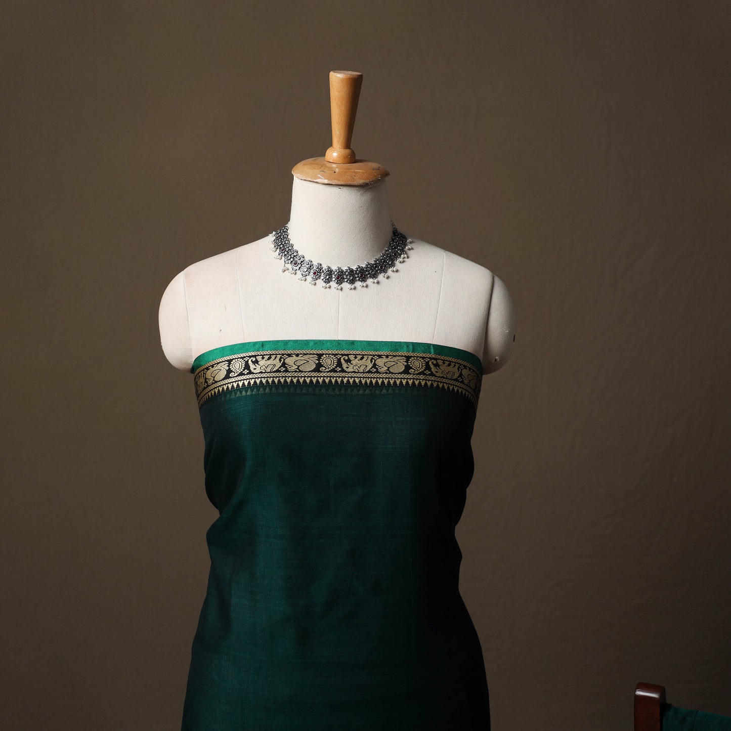 Dharwad Mercerised Cotton 3pc Unstitched Dress Material Suit Set with Woven Border 28