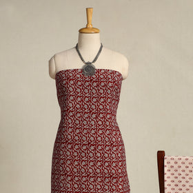 Red 3pc Bagh Print Cotton Dress Material Set