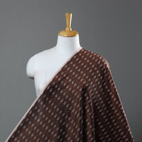 Brown - Mercerised Cotton Pochampally Ikat Fabric 07