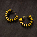 Yellow - divya handmade thread & stone work earrings 13
