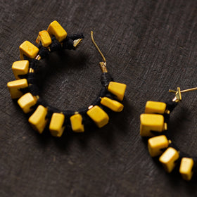 Yellow - divya handmade thread & stone work earrings 13