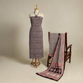 Black 3pc Bagh Print Cotton Dress Material Set
