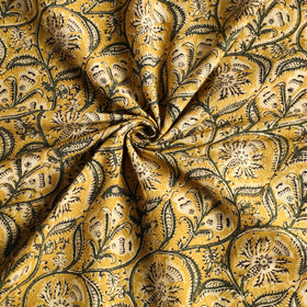 Yellow Pedana Kalamkari Block Print Cotton Table Cover