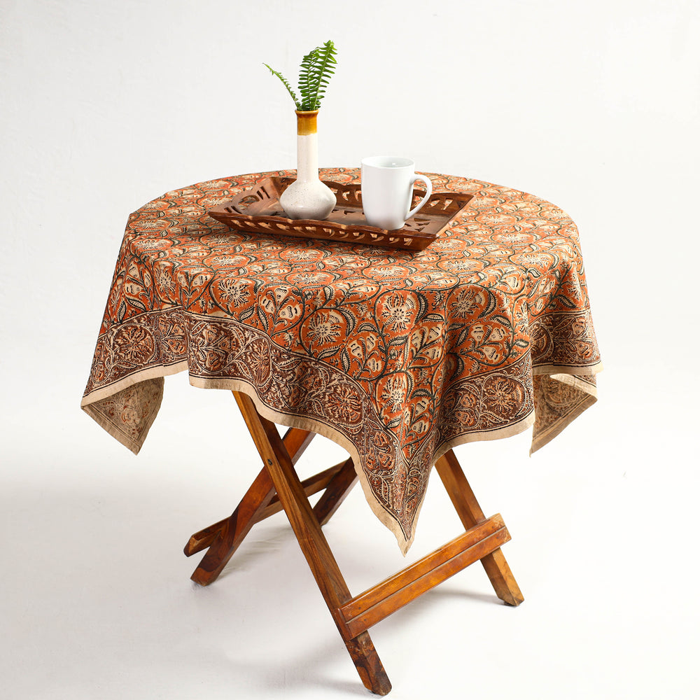 kalamkari block printed table cover