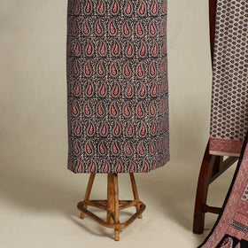 Black 3pc Bagh Print Cotton Dress Material Set