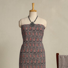 Black 3pc Bagh Print Cotton Dress Material Set