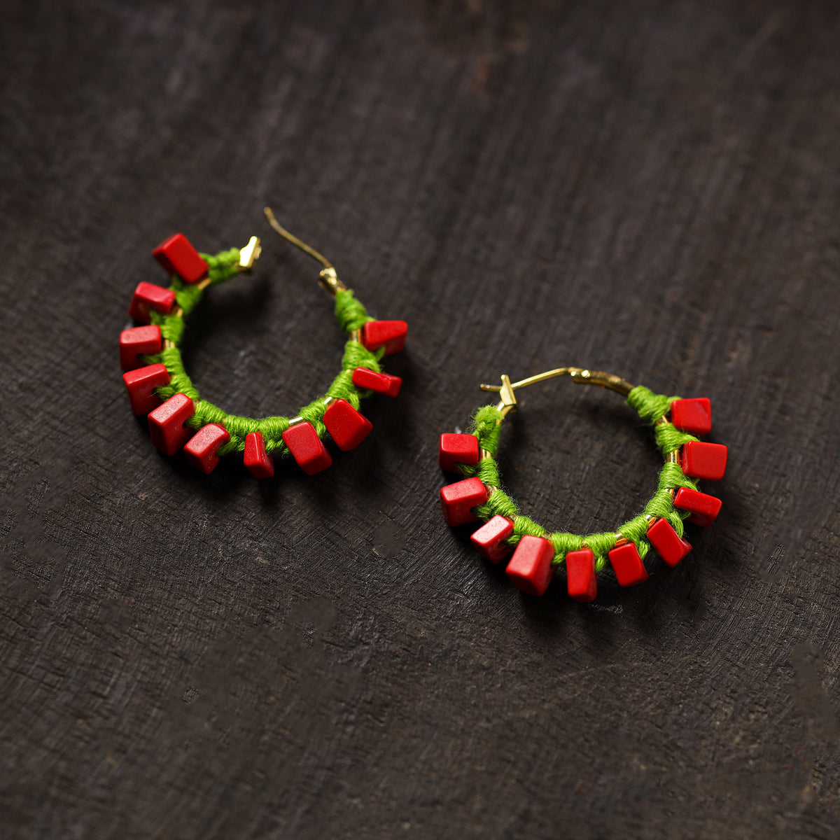 Radhika Handmade Thread & Stone Work Earrings 15