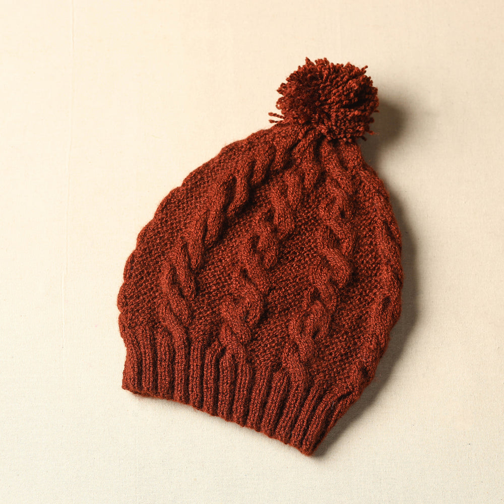 Orange - Kumaun Hand Knitted Woolen Cap 84