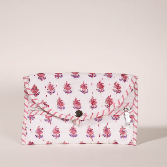 Jaipur Block Printed Cotton Cosmetic Pouch