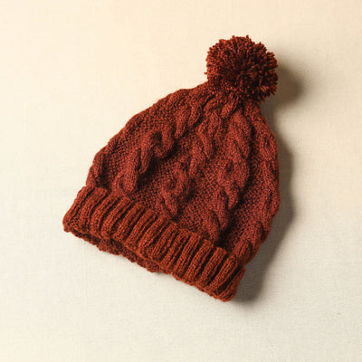 Orange - Kumaun Hand Knitted Woolen Cap 84