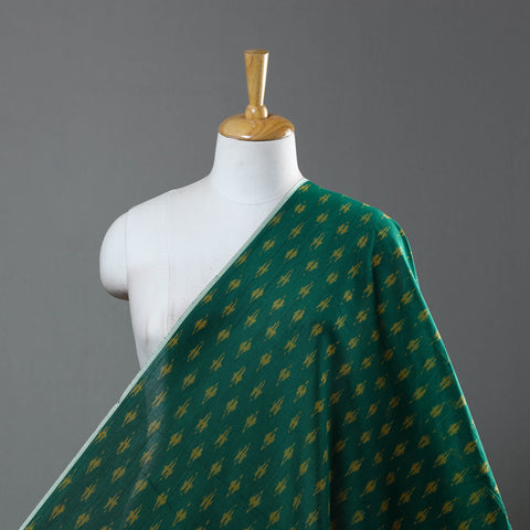 Green - Mercerised Cotton Pochampally Ikat Fabric 18