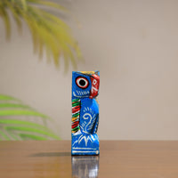 Owl - Traditional Burdwan Wood Craft Handpainted Sculpture (Medium) 53