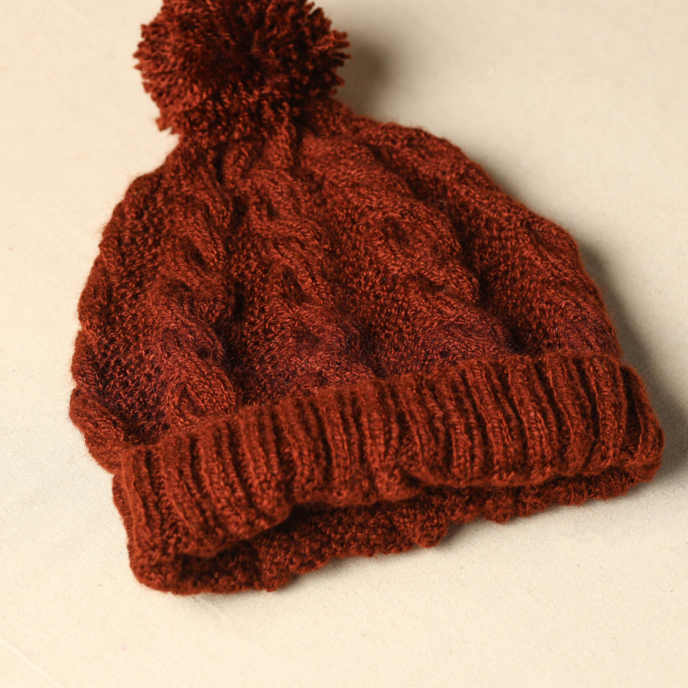 Orange - Kumaun Hand Knitted Woolen Cap 84