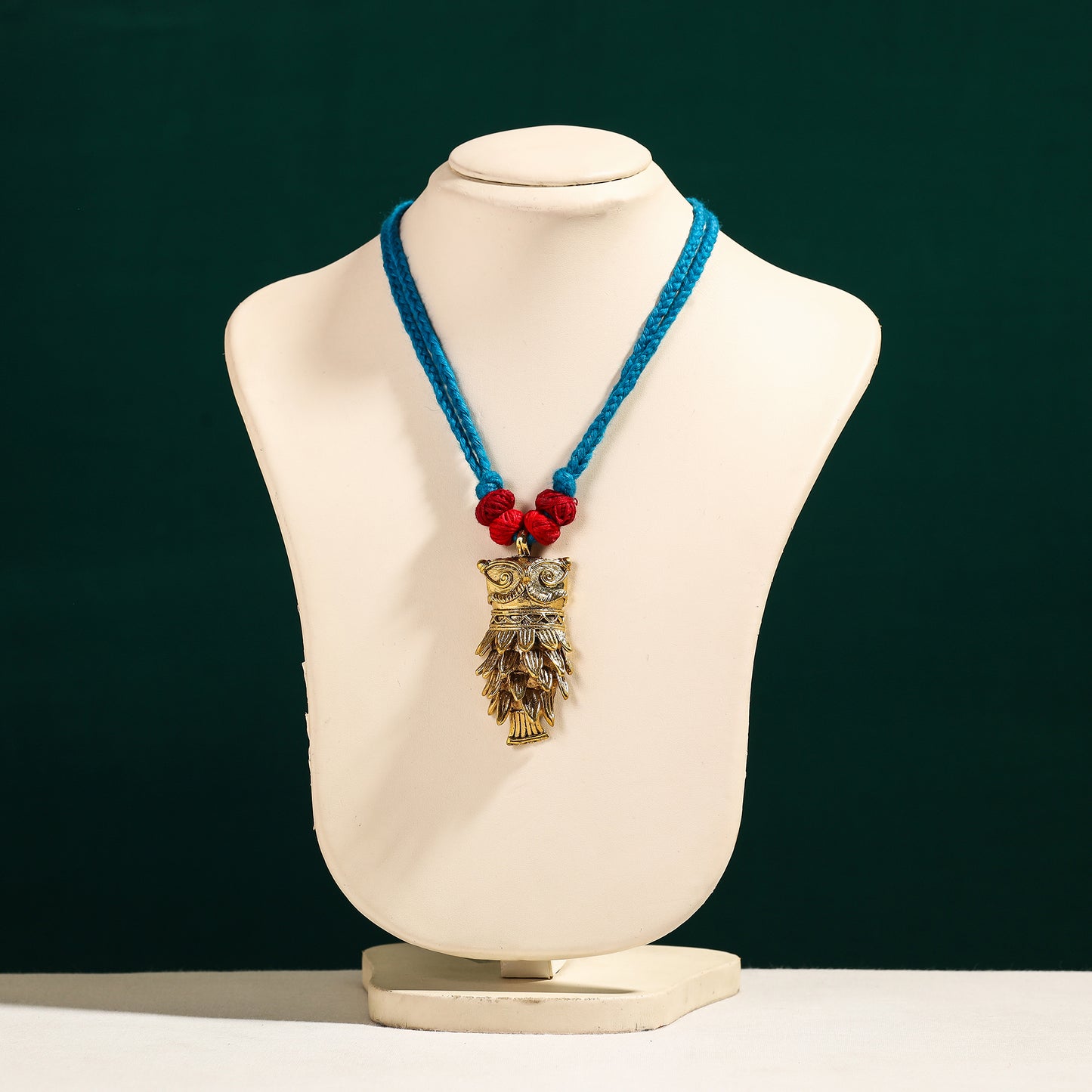 Tribal Handmade Dokra Owl Pendant Necklace
