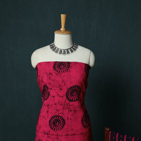Kutch Hand Block Batik Print Cotton 3pc Unstitched Dress Material Suit Set 07