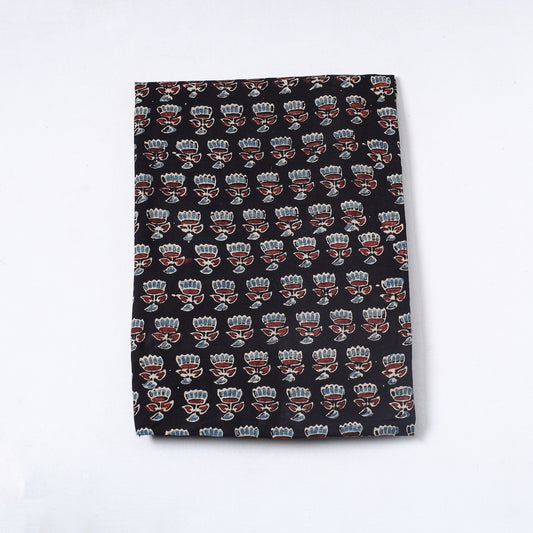 Black - Ajrakh Block Printed Cotton Precut Fabric (1.2 meter) 10