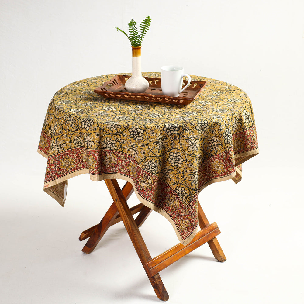 kalamkari block printed table cover