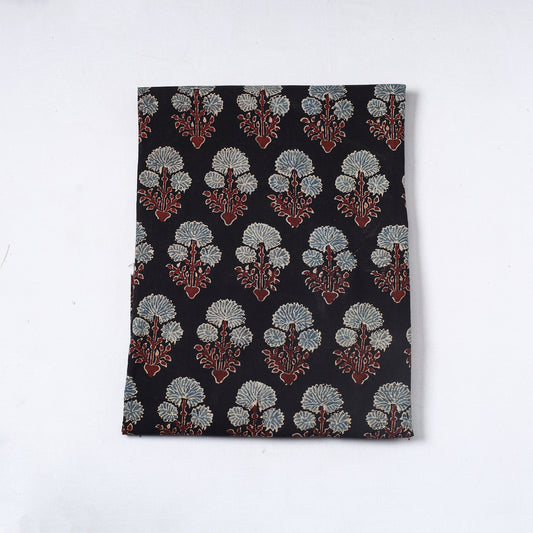 Black - Ajrakh Block Printed Cotton Precut Fabric (1 meter) 11