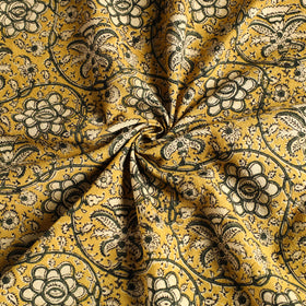 Yellow Original Pedana Kalamkari Block Printed Cotton Table Cover