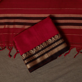 Dharwad Mercerised Cotton 3pc Unstitched Dress Material Suit Set with Woven Border 30