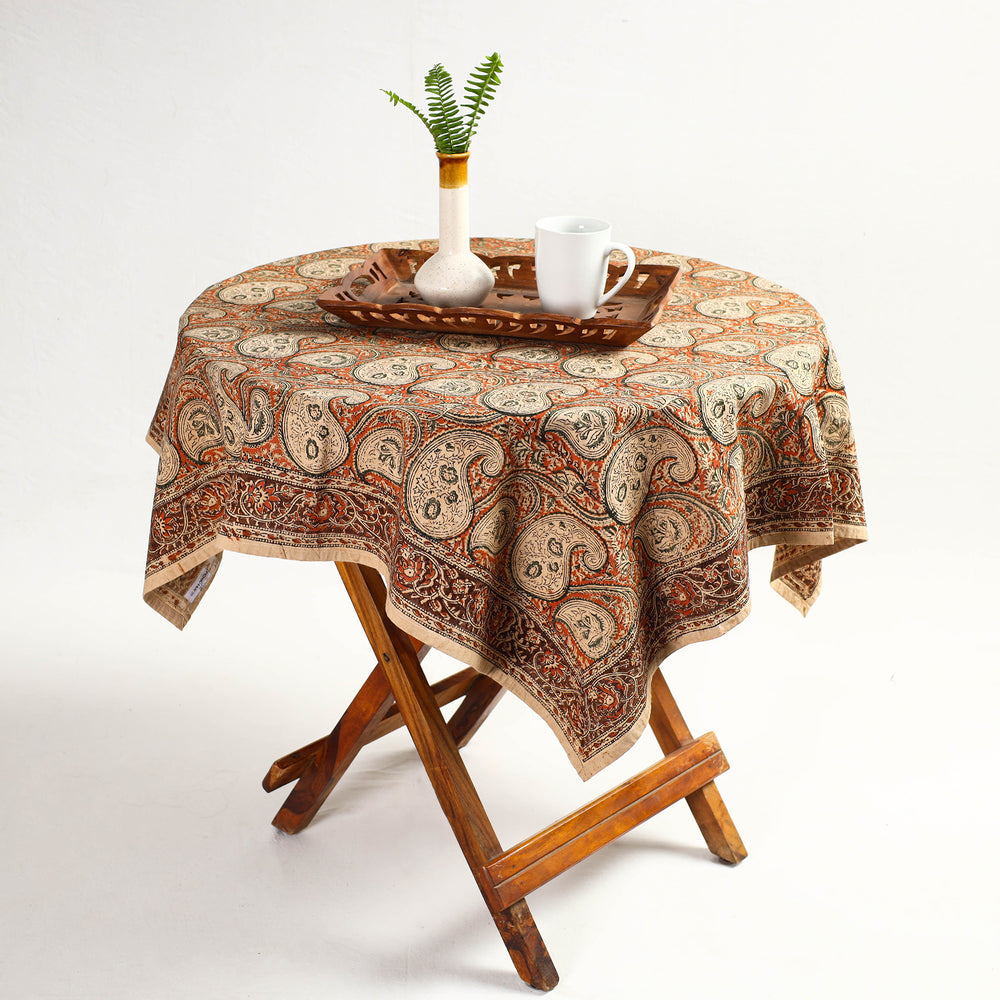 kalamkari block printed table cover