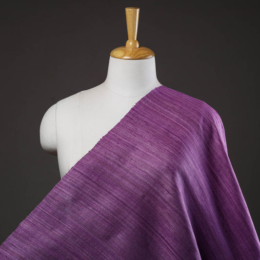 Purple - Bhagalpuri Handwoven Pure Desi Tussar Silk Fabric 01