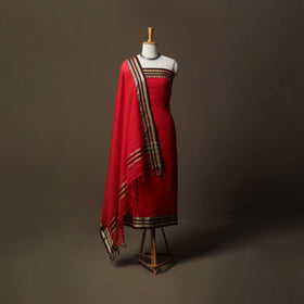 Dharwad Mercerised Cotton 3pc Unstitched Dress Material Suit Set with Woven Border 30